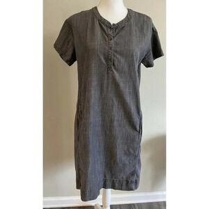 Eileen Fisher Sheath Dress Tencel Black Wash Pockets  XS